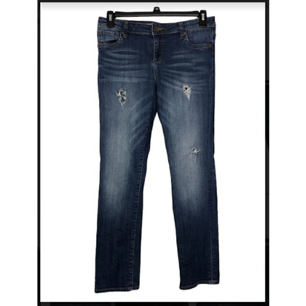 Kut from the Kloth Sz 6 Women's Blue Distressed Catherine Boyfriend Jeans